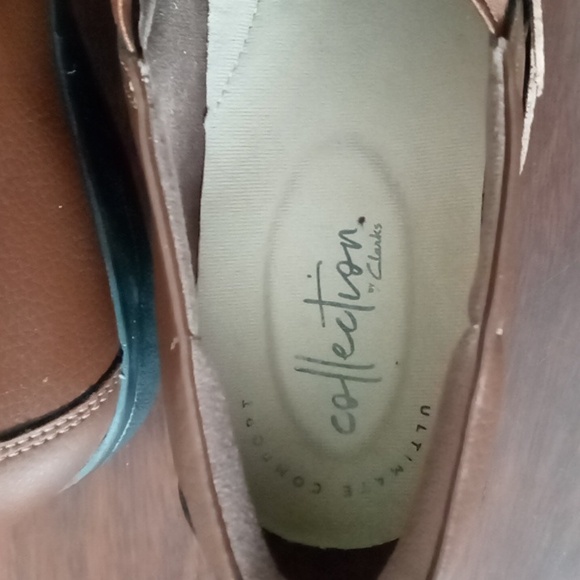 Collection by Clarks Brown Faux Leather Shoes w Design Buckle Size 8 - Picture 7 of 10